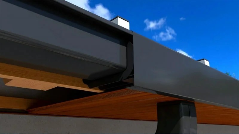 Плоский водосток идеально впишется в стиль фахверк