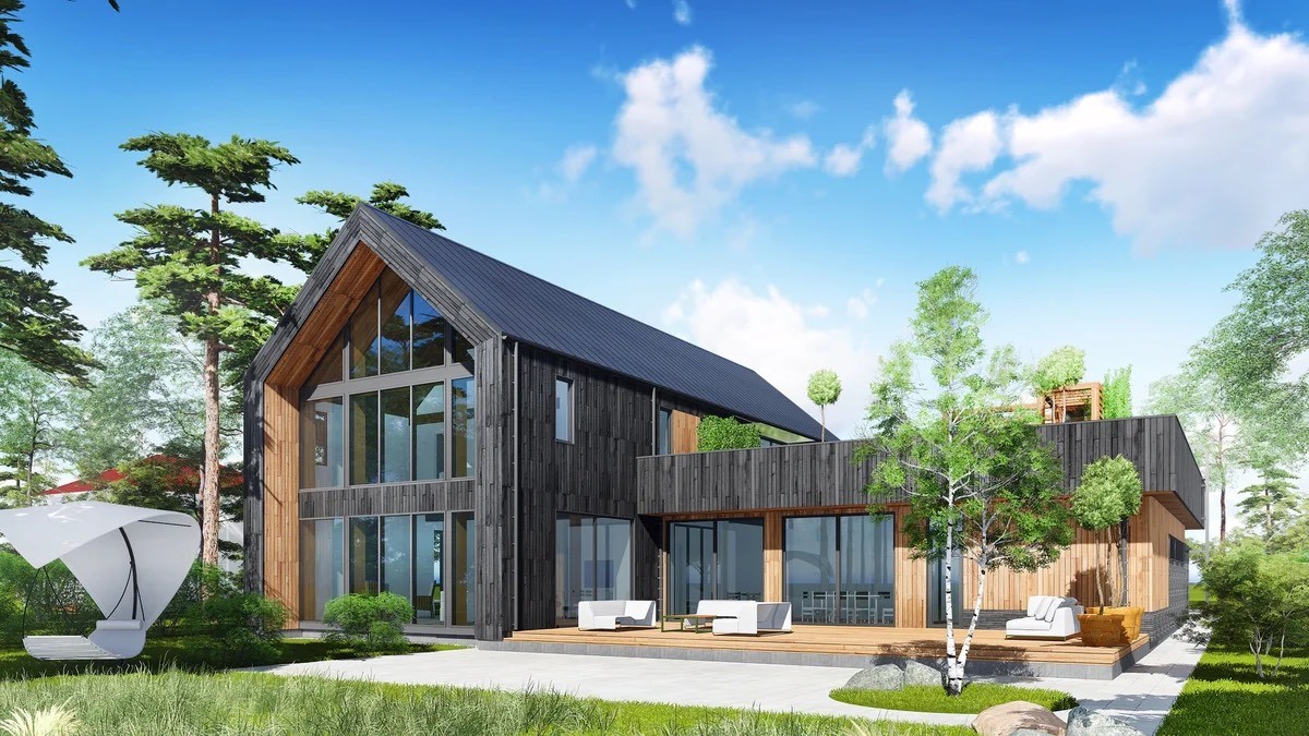 Варианты домов в стиле барнхаус