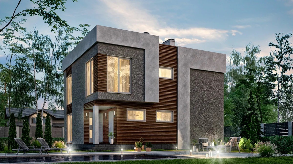 Варианты домов с плоской кровлей